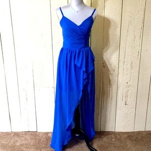 Side Split Royal blue Dress